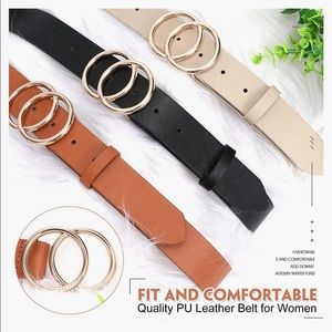 3 pack faux leather belts